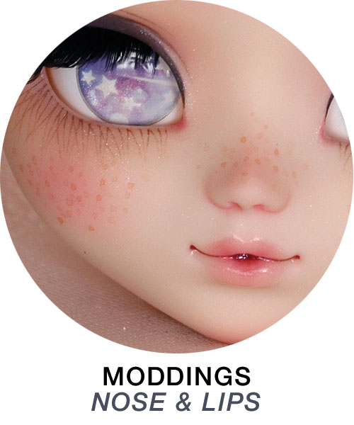 Face up Moddings an einem Puppenkopf
