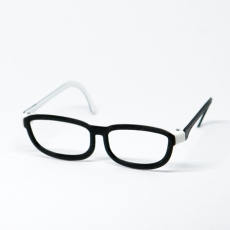 Brille - Classic 2-farbig Wei/Schwarz fr Pullip