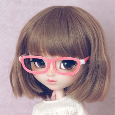Brille - Classic 2-farbig Wei/Rot fr Pullip