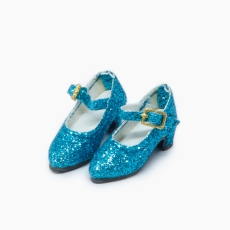 Blaue Glitzer-Pumps