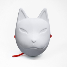 Weie Kitsune Maske (blank)