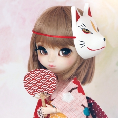 Weie Kitsune Maske (blank)