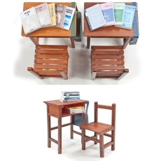 1/12 School Series High school single sear desks and chairs