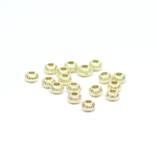 Perlen goldene gemusterte Kugeln 0,4 x 0,3 cm, 50 oder 100 Stck