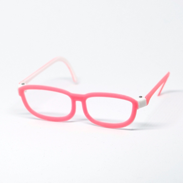 Brille - Classic 2-farbig Wei/Rosa fr Pullip