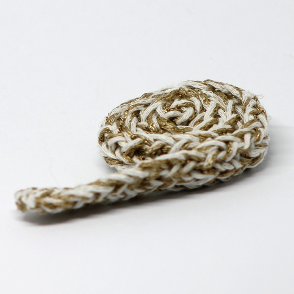 Handknitted gold white Scarf