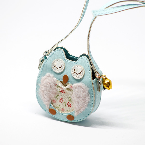 Blue Owl Bag with Metal Bell