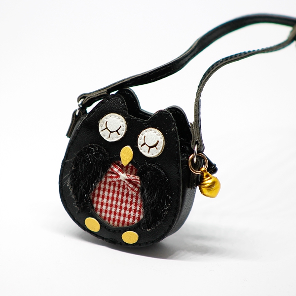 Black Owl Bag with Metal Bell