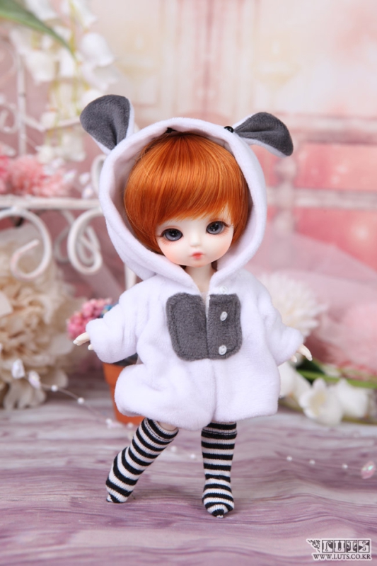 Rabbit (white) Kigurumi Jumpsuit for Tiny BJD