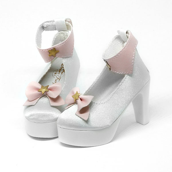 White High-Heels with Ribbon and stars