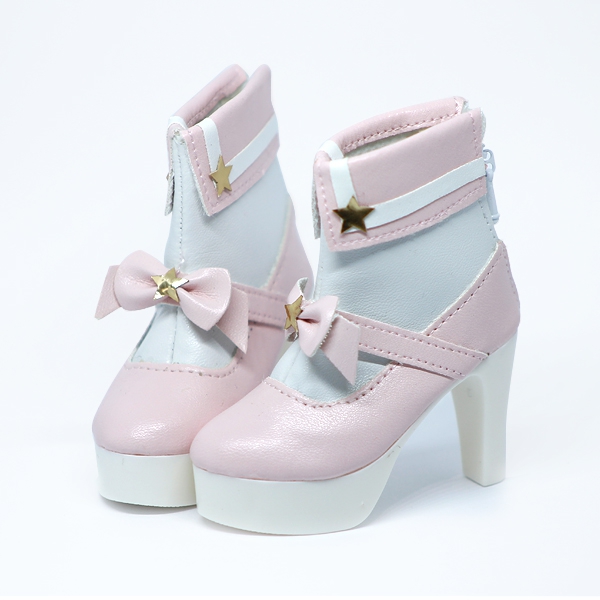 Rosa Lolita High-Heels mit Schleife und Sternchen