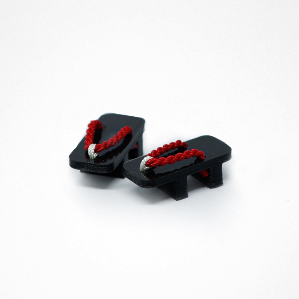 Geta Japanese Shoes Black/Red