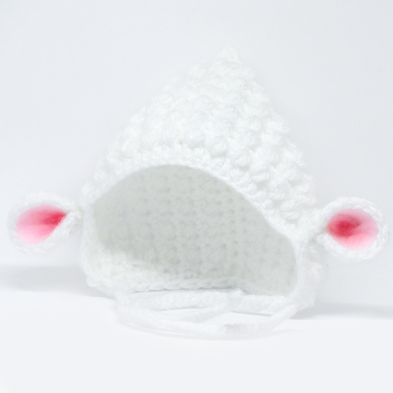 Crochet Sheep Hat for Pullip and Dal in White