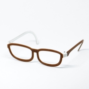 Brille - Classic 2-farbig Weiß/Braun für Pullip