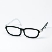 Brille - Classic 2-farbig Weiß/Schwarz für Pullip