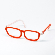 Brille - Classic 2-farbig Weiß/Rot für Pullip
