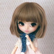 Handknitted blue Scarf with PomPoms