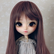 9-10 Long medium waved Wig - Rosy Brown