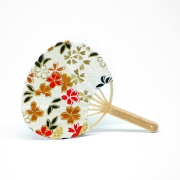 Japanischer Fcher Uchiwa (Goldene Blumen)