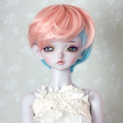 7-8 short wavy two-colored wig - Pink Blue