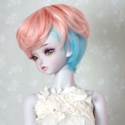 7-8 short wavy two-colored wig - Pink Blue