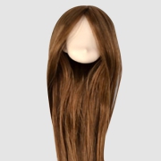 Obitsu Rooted Brown Hair Vinyl Head - White Skin