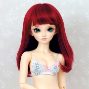 6-7 Mittellange Wig - Crimson Red