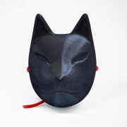 Schwarze Kitsune Maske (blank)