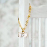 Necklace - Small Ribbon with Crystal