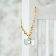 Necklace - Small Ribbon with Crystal